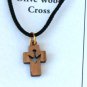 Olive Wood 'Dove Cut Out' Cross Pendant Necklace
