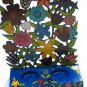 Emanuel Painted Metal Lazer Cut Shabbat Candlesticks - Flowers CLC2