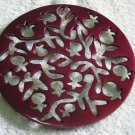 Emanuel Anodized Aluminum Red Pomegranate Trivet MHPC1