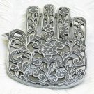 Emanuel Anodized Aluminum Silver Oriental Hamsa Trivet MHP-11