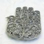 Emanuel Anodized Aluminum Silver Oriental Hamsa Trivet MHP-11