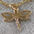 Gold Filled Dragonfly Pendant Necklace