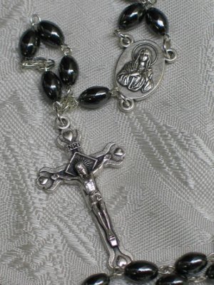 Bethlehem Hematite & Pewter Rosary