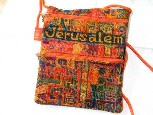 Orange Square Purse With Jerusalem Logo