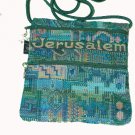 Blue / Green Square Purse With Jerusalem Logo