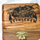 Jewelry Box Olive Wood Keepsake  Bethlehem Laser