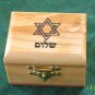 Olive Wood Star of David 'Shalom' Jewelry Keepsake Box Sm