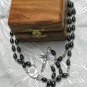 Bethlehem Hematite & Pewter Rosary and Olive Wood Box