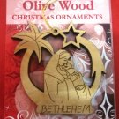 Olive Wood Bethlehem Mother & Child Christmas Star Ornament 2