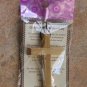 10 Olive Wood Deluxe Cross Pendants On String