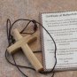 10 Olive Wood Deluxe Cross Pendants On String