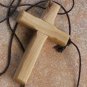 10 Olive Wood Deluxe Cross Pendants On String
