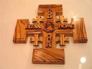 Olive Wood Jerusalem Cross Holy Land Inspiration - God Bless Our Home