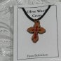 20  Pcs Olive Wood Inlay Budded Cross Pendant Necklace