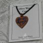 5 Pcs Olive Wood Inlay Heart Cross Pendant Necklace