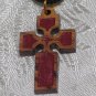 20 Pcs Olive Wood Inlay Cross Pendant Necklace