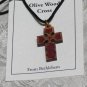 20 Pcs Olive Wood Inlay Cross Pendant Necklace