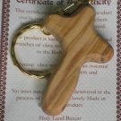 6  Olive Wood Holding Comfort Cross Key Chain