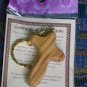 6 Olive Wood Holding Comfort Cross Key Chain