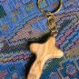 6 Olive Wood Holding Comfort Cross Key Chain