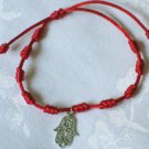 Hamsa Pendant Red String Bracelet Amulet Kabbalah