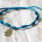 Hamsa Pendant Blue String Bracelet Amulet Kabbalah