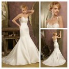 Mermaid Ivory Organza Sweetheart Crystal Beaded Wedding Dress