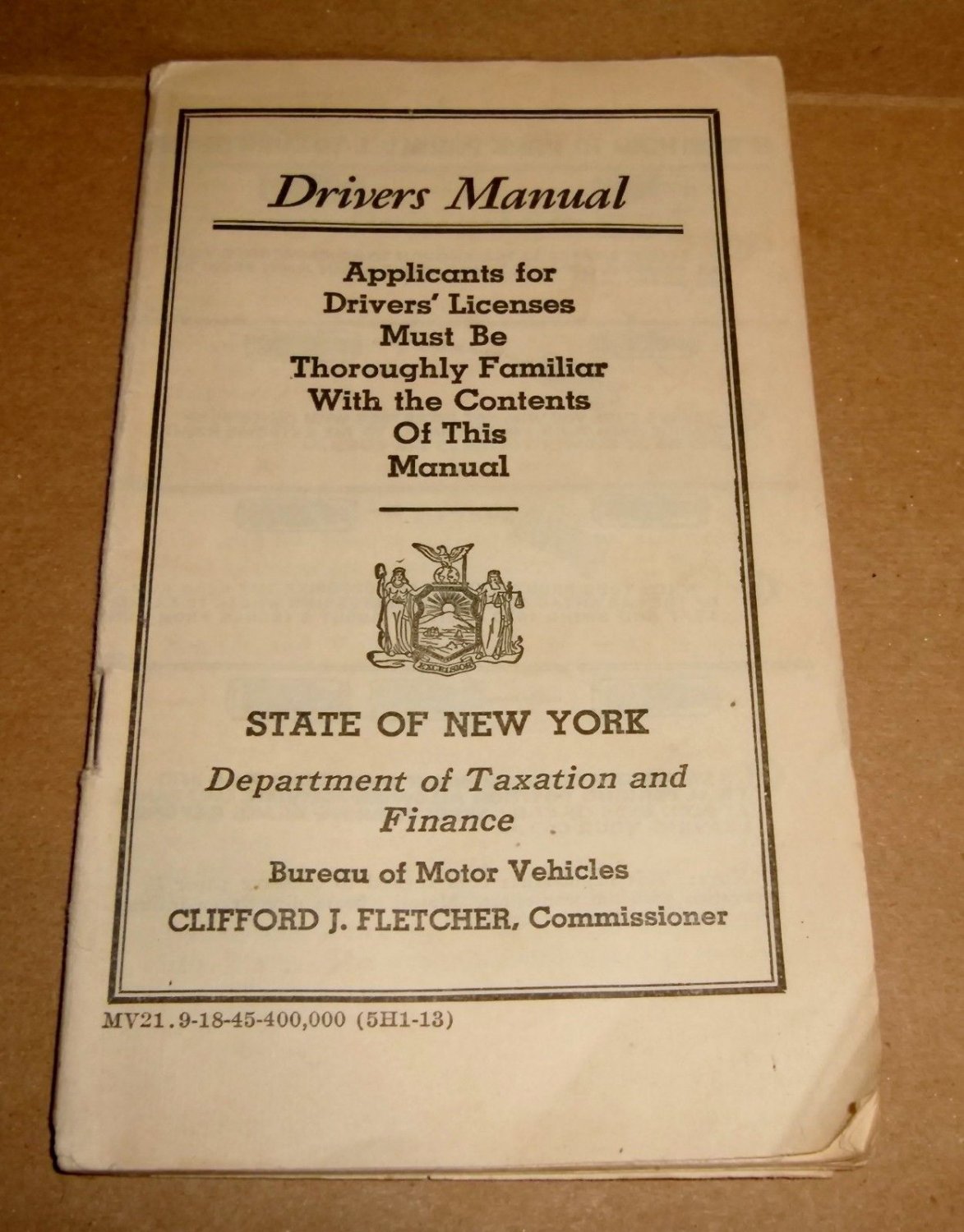 Wwii Drivers Manual Ny 1945 Vintage 1011