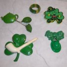 Vintage Irish St. Patrick's Day Thermoplastic Jewelry Pins Ring
