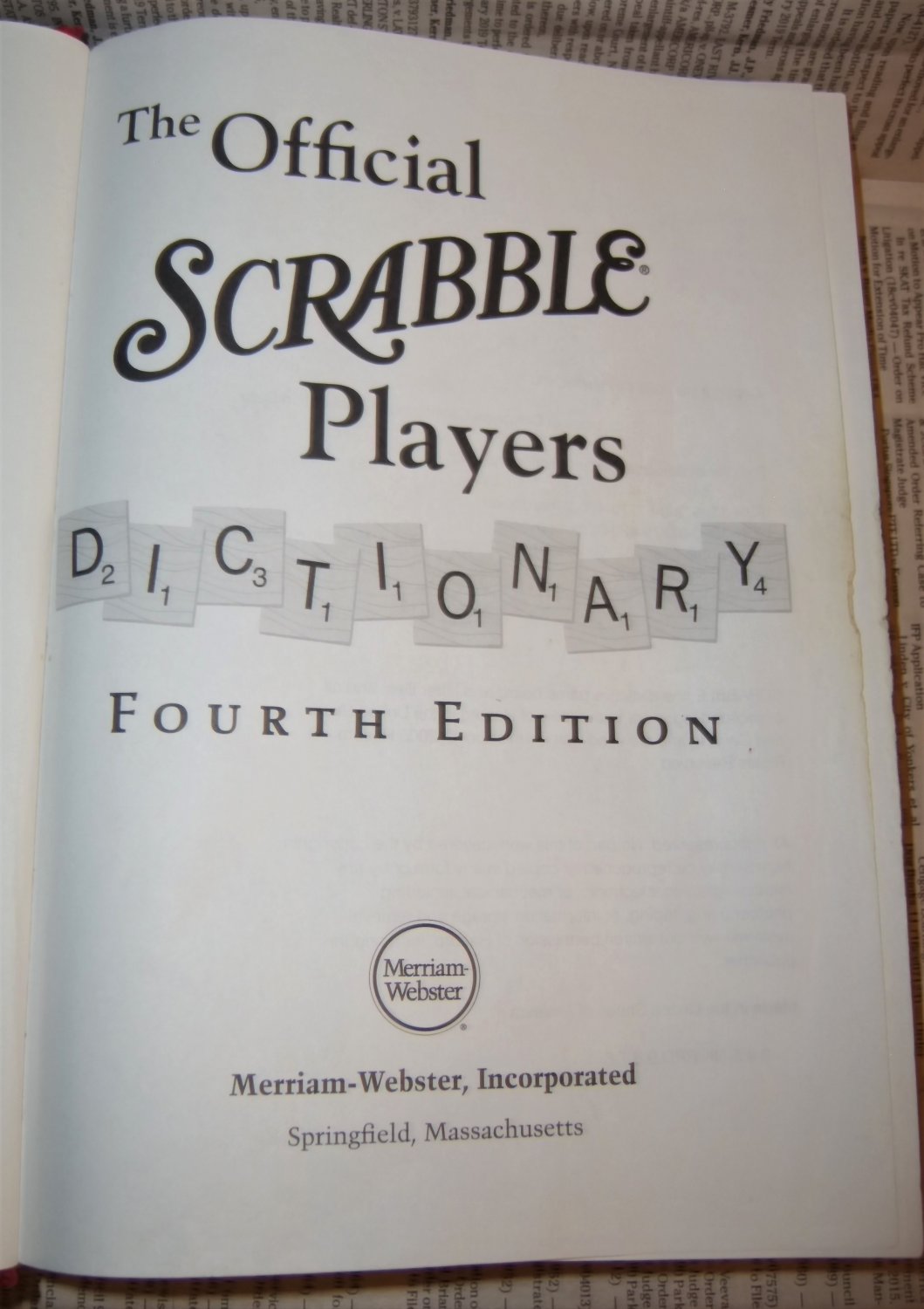 Scrabble Players Dictionary Words Merriam Webster Hasbro 2005