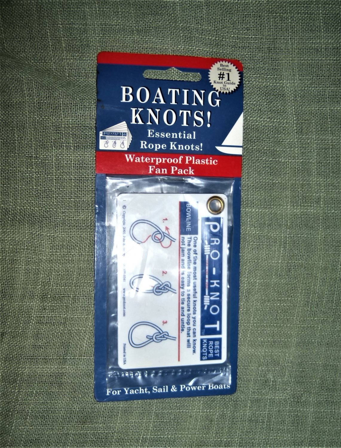 Boating Knots Rope Tying Pocket Guide Waterproof Plastic Nautical Boat Ship Sailing Pro Knot