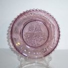 Westmoreland Amethyst Pressed Glass Cup Plate Plymouth Mayflower Ship Vintage