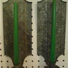 Punched Tin Hearts Aged Looking Candle Sconces~Primitive Decor