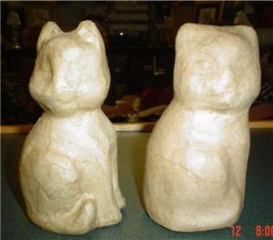 PAPER MACHE CATS~READY TO PAINT