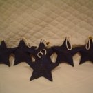 (12) Paper Mache Blue Textured Star Ornaments