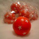 Six Red with Stars Ball Ornaments