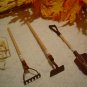 Three Sets Mini Rusty Metal Doll Garden Tools
