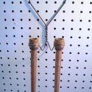 METAL HEART & OLD THREAD SPOOLS PRIMITIVE CANDLE HOLDERS