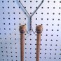 METAL HEART & OLD THREAD SPOOLS PRIMITIVE CANDLE HOLDERS