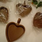 (4) Heart shaped Primitive Rustic  Candle Pans