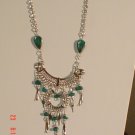 Peruvian Jewelry Alpaca Silver and Turquoise Stone Necklace