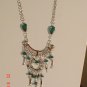 Peruvian Jewelry Alpaca Silver and Turquoise Stone Necklace