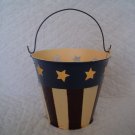 Americana Luminary Pail~Star Cut Outs~Primitive Decor