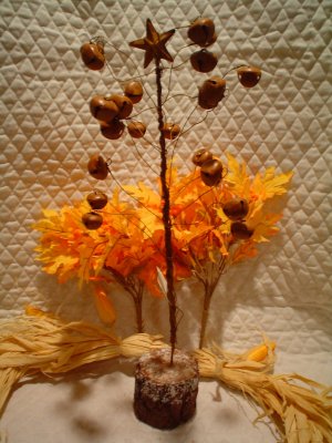 RUSTY PRIMITIVE JINGLE BELL TREE~RUSTIC 14 INCH