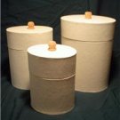 PAPER MACHE VANILLA OVAL CANISTERS-READY TO PAINT