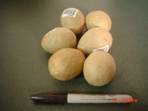6 Plain Brown Wrinkled Paper Mache Easter Eggs