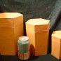 PAPER MACHE TALL HEXAGON BOX SET-READY TO PAINT