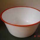 Large Red and White Reproduction Enamelware Bowl
