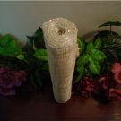 15 Inch roll of Natural Sinamay Ribbon with Gold Strands - 5 Yards