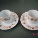 2 Demitasse Cups and Saucers - Fine Porcelain